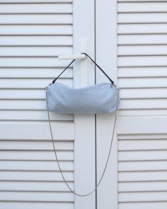 Kadın Bebe Mavi Kot Taş İşleme Silindir Form Omuz Çantası