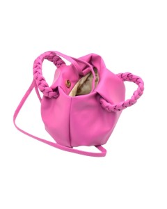 Fuşya Örme Saplı Yumuşak Deri Omuz Çantası