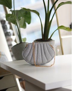 Kadın Silver Simli İstiridye Kalıp Zincirli El Omuz Çantası