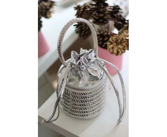 Kadın Silver Özel Form Çapraz Taş İşleme Abiye Çanta Kadın Silver Özel Form Çapraz Taş İşleme Abiye Çanta