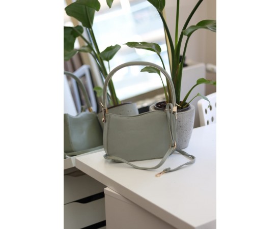 Kadın Mint Yeşil Dalga Desen Baget Omuz Çantası Kadın Mint Yeşil Dalga Desen Baget Omuz Çantası