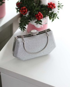 Kadın Silver Tutma Detaylı Abiye Çanta