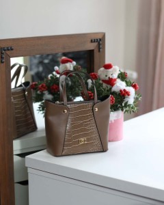  Kadın Yeşil Kroko Ayarlanabilir Askılı Omuz Çantası