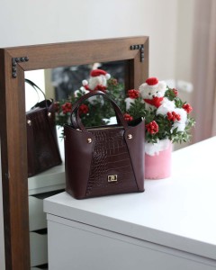 Kadın Bordo Kroko Ayarlanabilir Askılı Omuz Çantası