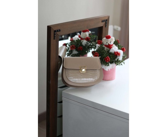 Kadın Nude Ayarlanabilir Askılı Omuz Çantası 