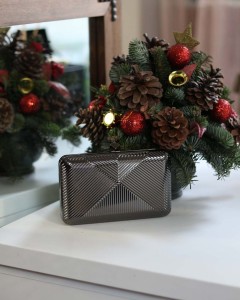  Kadın Siyah Metal Zincir Askılı Abiye Çanta 