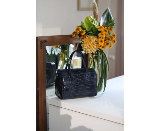 Kadın Lacivert Kroko Askılı El Omuz Çantası Kadın Lacivert Kroko Askılı El Omuz Çantası