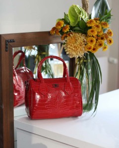 Kadın Kırmızı Kroko Askılı El Omuz Çantası