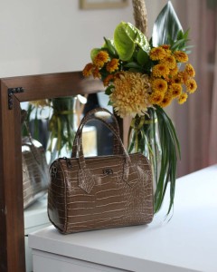 Kadın Vizon Kroko Askılı El Omuz Çantası 