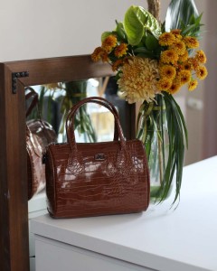  Kadın Taba Kroko Askılı El Omuz Çantası 