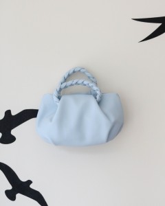 Bebe Mavisi Örme Saplı Yumuşak Deri Omuz Çantası