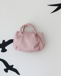 Pudra Örme Saplı Yumuşak Deri Omuz Çantası