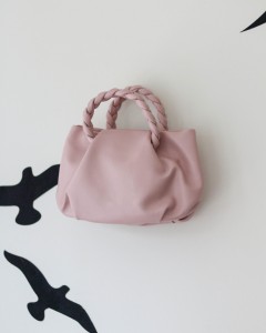 Pudra Örme Saplı Yumuşak Deri Omuz Çantası