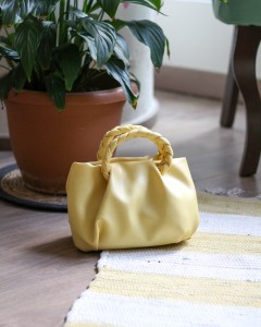 Sarı Örgü Sap Detaylı Günlük Omuz Çantası