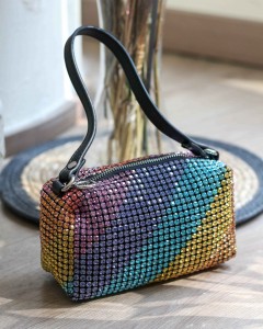 Rainbow Özel Form Taşlı Abiye Çanta