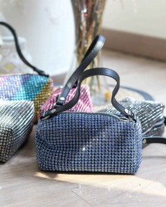 Mavi Özel Form Taşlı Abiye Çanta