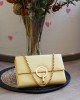 Sarı Gold Yuvarlak Tokalı Omuz Çantası 