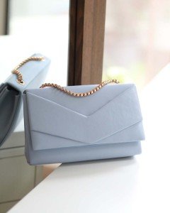 Kadın Bebe Mavi Zarf Kutu Omuz Çantası