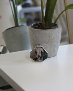 Silver Petek Aynalı Mini Charm Çanta Aksesuarı