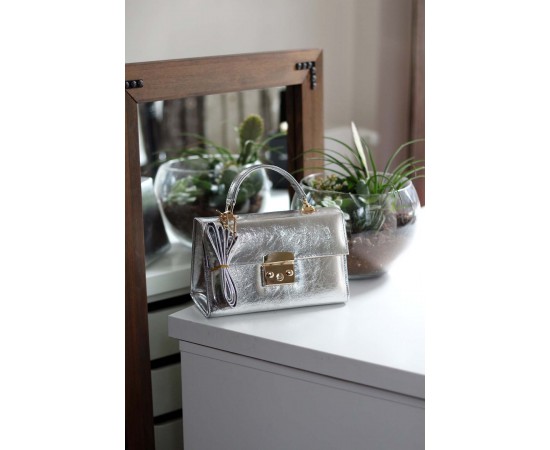 Kadın Silver Kilit Detaylı Askılı Omuz Çantası