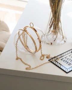 Şeffaf Küre Form Gold Abiye Çanta