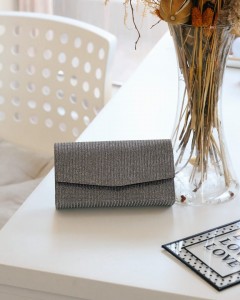 Antrasit Simli Dikdörtgen Form Abiye Çanta