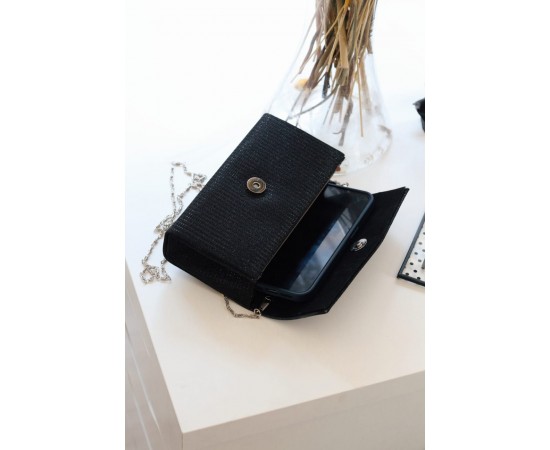 Siyah Simli Dikdörtgen Form Abiye Çanta Siyah Simli Dikdörtgen Form Abiye Çanta