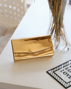 Gold Rugan Dikdörtgen Form Abiye Çanta