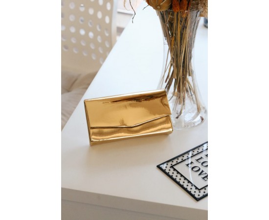 Gold Rugan Dikdörtgen Form Abiye Çanta