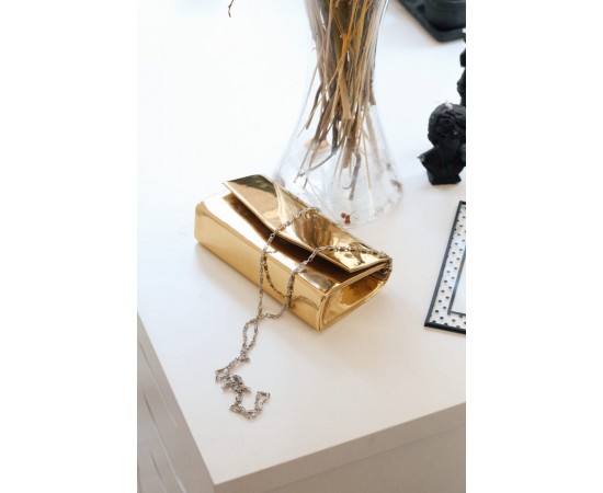 Gold Rugan Dikdörtgen Form Abiye Çanta Gold Rugan Dikdörtgen Form Abiye Çanta