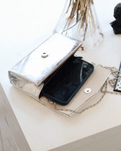 Silver Rugan Dikdörtgen Form Abiye Çanta