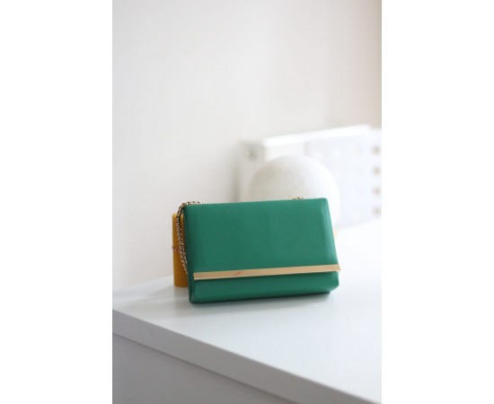 Yeşil Gold Çıtalı Omuz Çantası Yeşil Gold Çıtalı Omuz Çantası