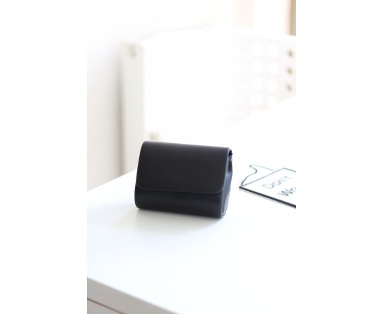 Siyah Suni Deri Mini Abiye Çanta