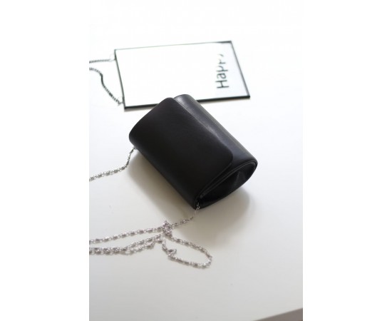 Siyah Suni Deri Mini Abiye Çanta