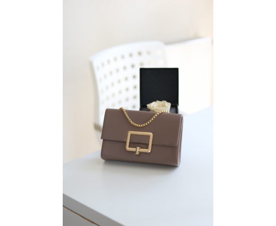 Kahve Gold Tokalı Omuz Çantası