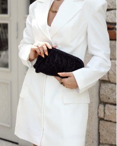 Kadın Siyah Kristal Taş Özel Burslu Abiye Çanta