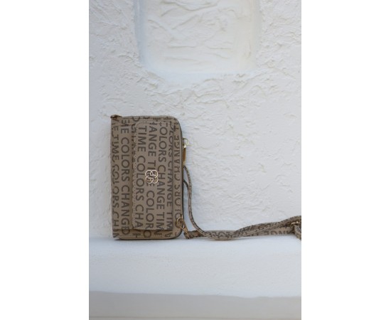  Kadın Vizon Telefon Bölmeli Yatay Çapraz Askılı Cüzdan Çanta