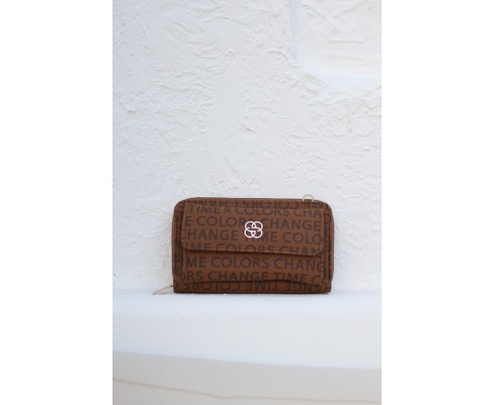  Kadın Taba Telefon Bölmeli Yatay Çapraz Askılı Cüzdan Çanta