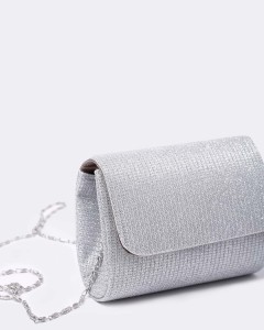 Kadın Gümüş Mini Portföy Abiye Çanta
