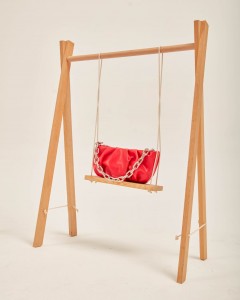 Kadın Kırmızı Silver Zincir Detaylı Mini El Omuz Çantası