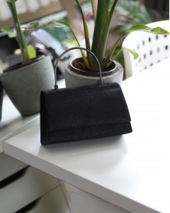 Kadın Siyah Metal Tutma Saplı Kapaklı Abiye Çanta