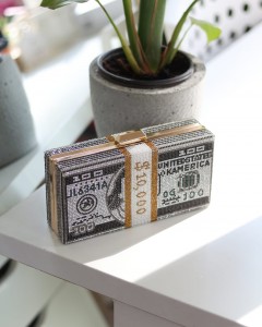 Kadın Gold Dolar Desenli Abiye Clutch