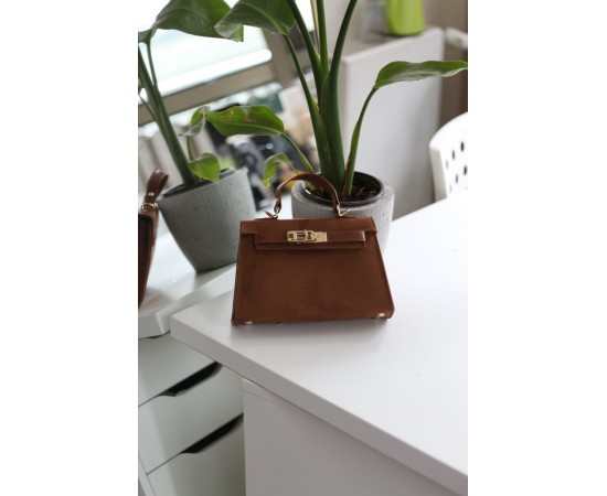 Kadın Taba Süet Özel Kilit Mekanizmalı El Omuz Çantası