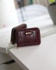 Kadın Bordo Kroko Mini kartlık Cüzdan