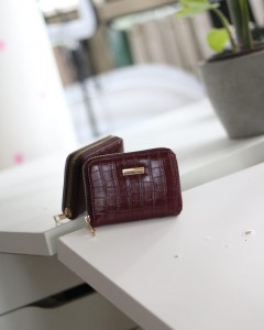 Kadın Bordo Kroko Mini kartlık Cüzdan