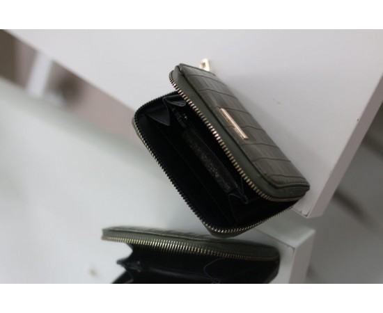 Kadın Haki Kroko Mini kartlık Cüzdan Kadın Haki Kroko Mini kartlık Cüzdan