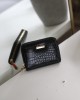  Kadın Siyah Kroko Mini kartlık Cüzdan
