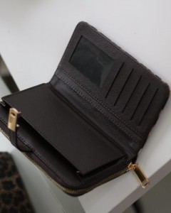 Kadın Leopar Doku Gold Aksesuar Detaylı Cüzdan