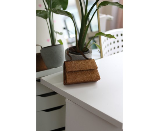 Kadın Bold Gold Simli Tutma Detayl Abiye Omuz Çantası