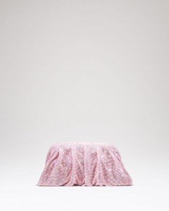 Kadın Pembe Taş Dokuma Burs Detayl Abiye Çanta